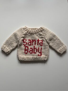 Huggalugs Baby Unisex Santa Baby Crew Neck Sweater - Size 0-6M
